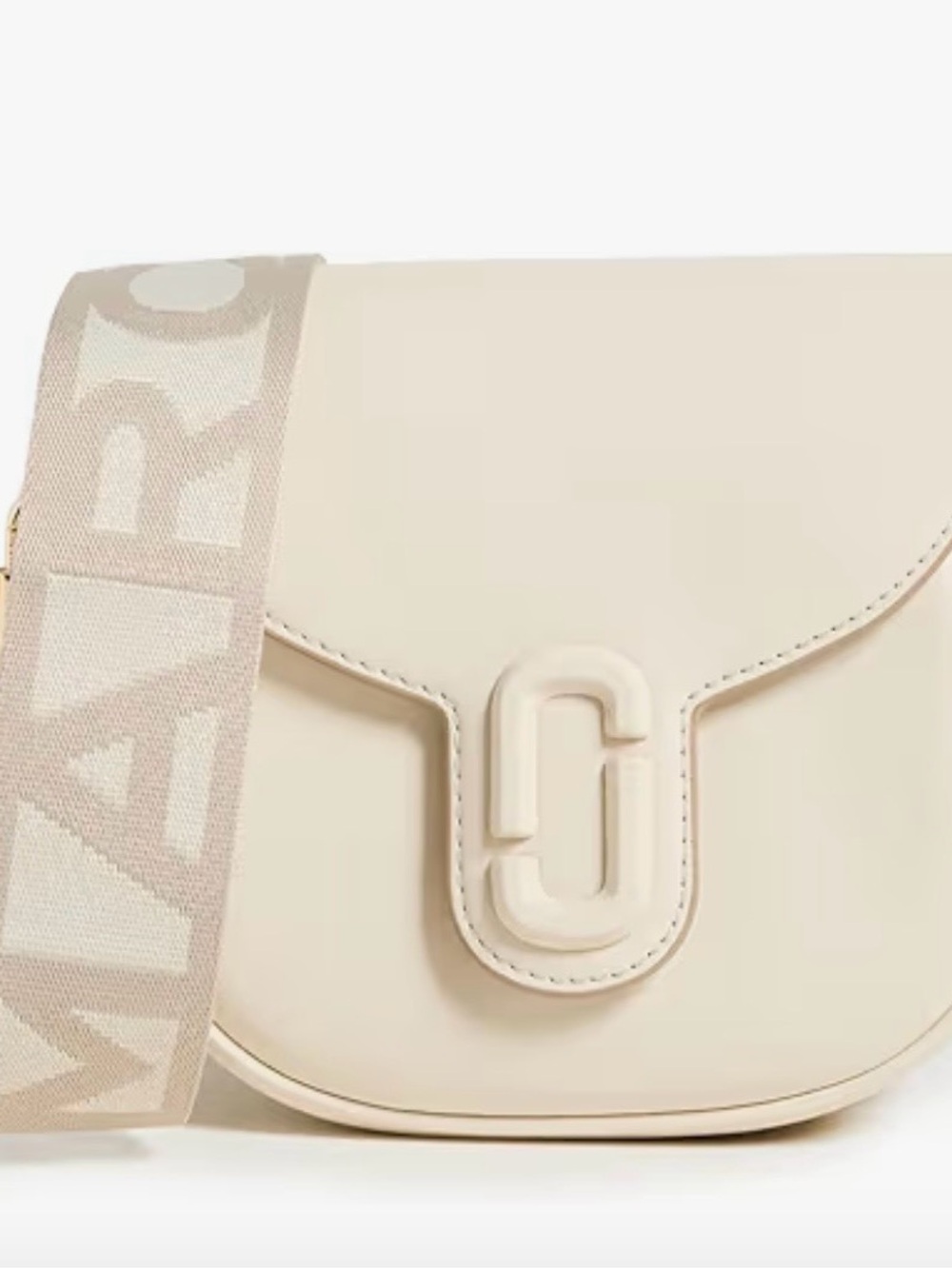 Marc Jacobs cloud white  Crossbody Bag with Logo Strap